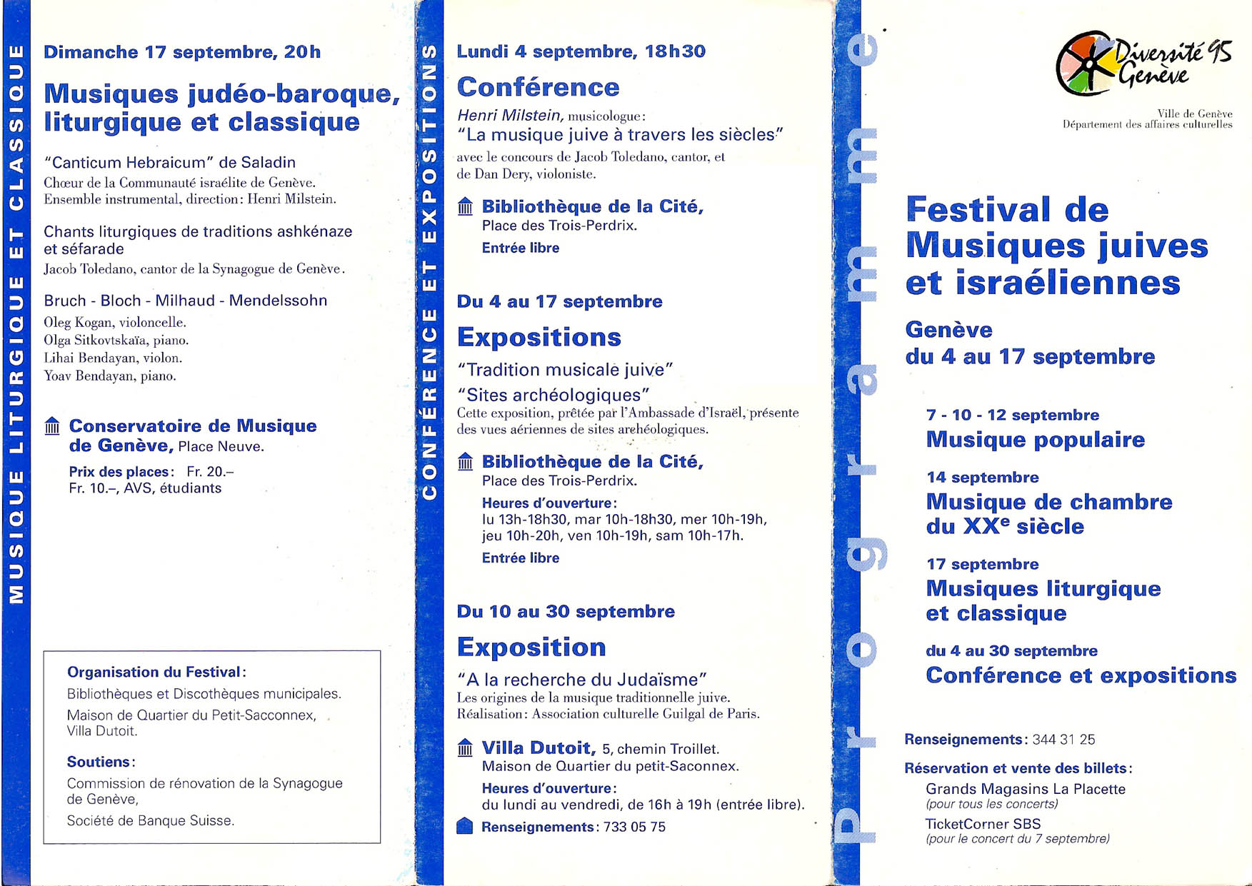 Festival de Musiques Juives et Israéliennes - recto